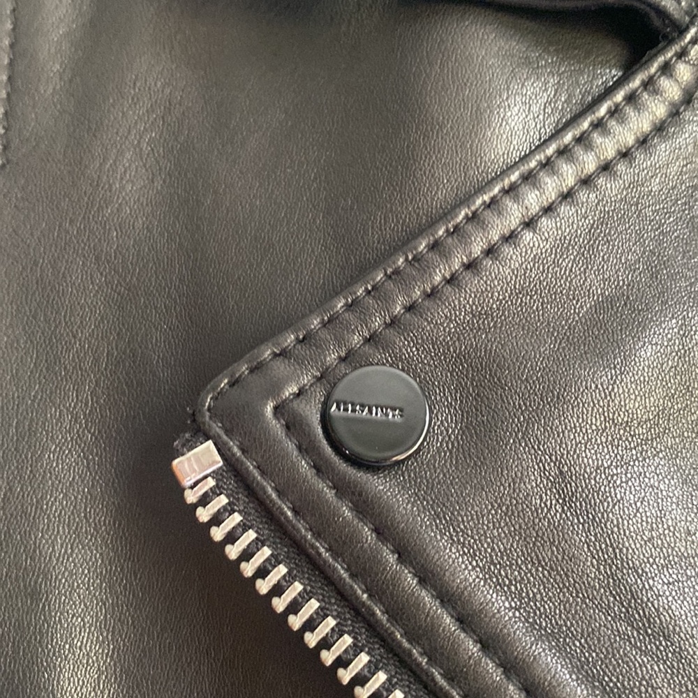 All Saints Black Leather Jacket - Picture 3 of 9
